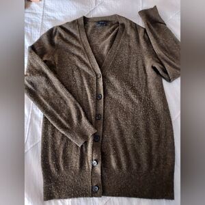 J. Crew Olive Button-Up Wool Cashmere Cardigan, Size S